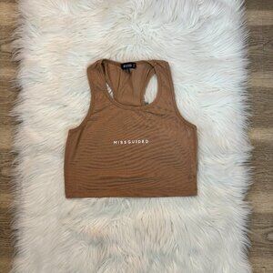 Missguided Brown Racerback Crop Top *Excellent Condition*